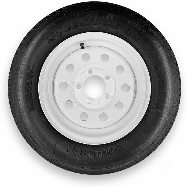 Rubbermaster A78-13 ST165/80D13 6 Ply Highway Rib Tire and 5 on 4.5 Modular Wheel Assembly, Rubbermaster - Steel Master, Mfr#: 599445